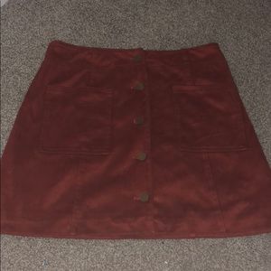 Faux suede mini skirt